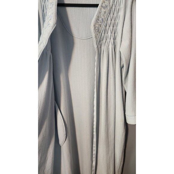 Miss Elaine Full Zip Terry Robe Sz XL Light Blue - Picture 9 of 11